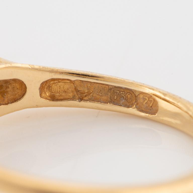 Lapponia ring, gold with an octagon-cut diamond, Finland 1977.