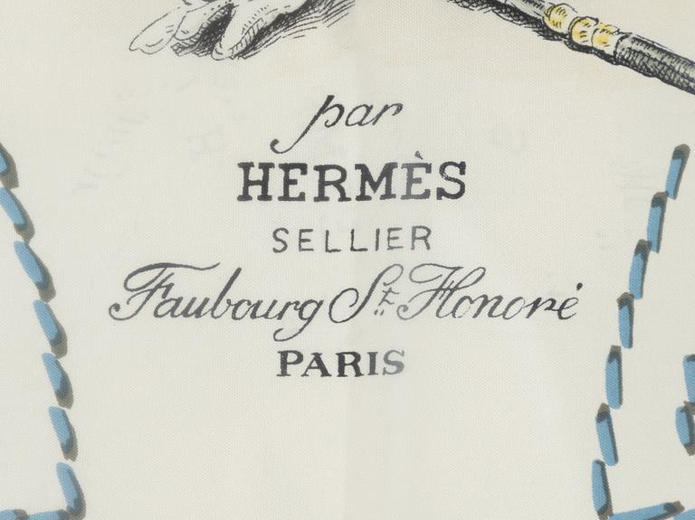 Hermès, scarf, silk twill, "Cadre noir".
