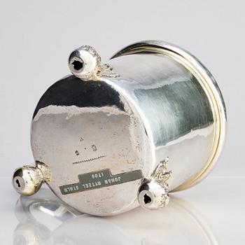 A Swedish 17th century parcel-gilt tankard, mark of Johan Nützel, Stockholm 1708.