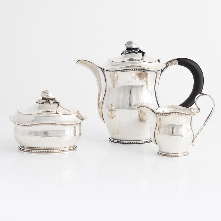 Eric Råström, a three-piece silver coffee service, Råströms Silver- O Nysilverfabrik, Sweden, 1953.