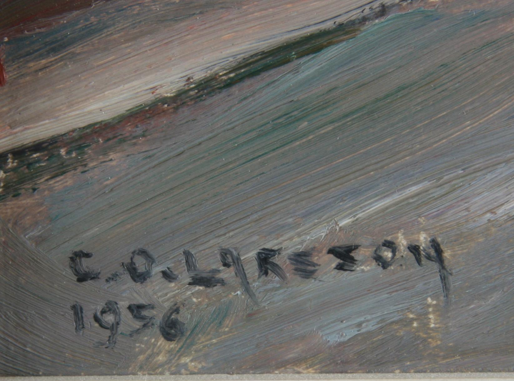 LARSSON, CARL OSCAR, olja på pannå, sign o dat 1956.