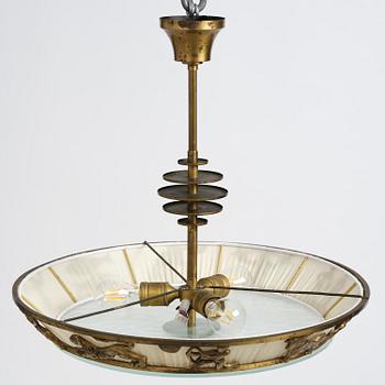 Bröderna Malmströms Metallvarufabrik, a ceiling lamp model "1566", Malmö, 1940s.