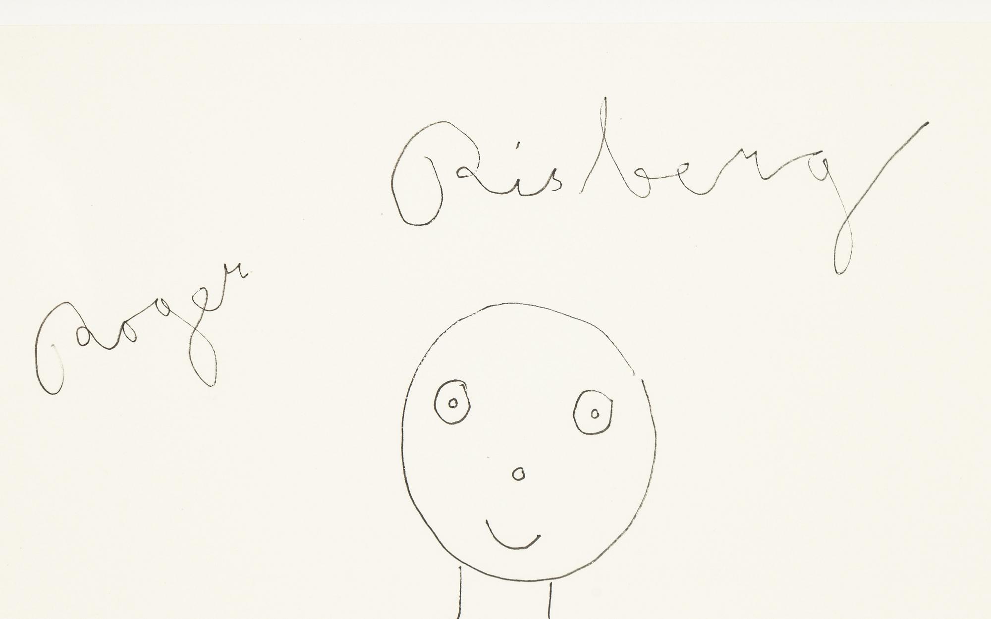 Roger Risberg, indian ink drawing, signed. Executed in 2008.