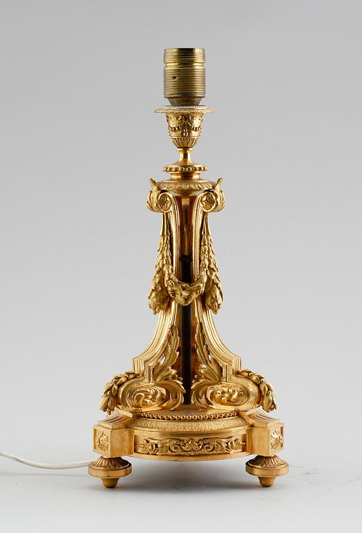 BORDSLAMPA, brons, gustaviansk stil, 1800-/1900-tal.