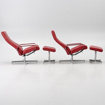 Pair of armchairs with footstool, “Vitesse”, Bolia.