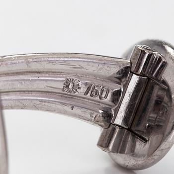 Patek Philippe, a pair of 18K whitegold 'Calatrava' cufflinks.