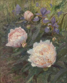 Bernhard Oscarsson, Peonies and irises.