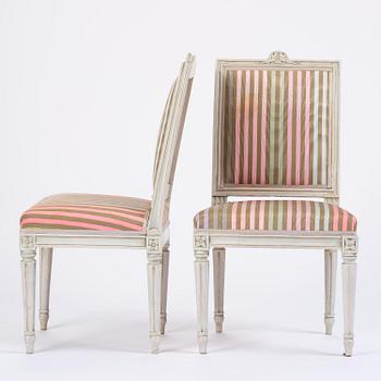 A set of ten Gustavian chairs by E. Öhrmark (master in Stockholm 1777-1813).