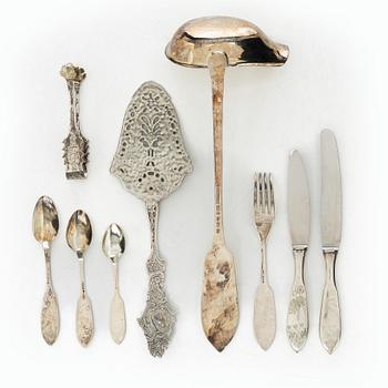 Cutlery set, 44 pieces, silver, “Tornedal”, including mark of CO Persson, Haparanda, 1953.