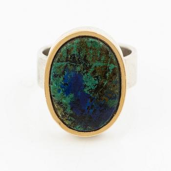 Anders Högberg, ring, sterling silver with green/blue stone, Gothenburg 1987.