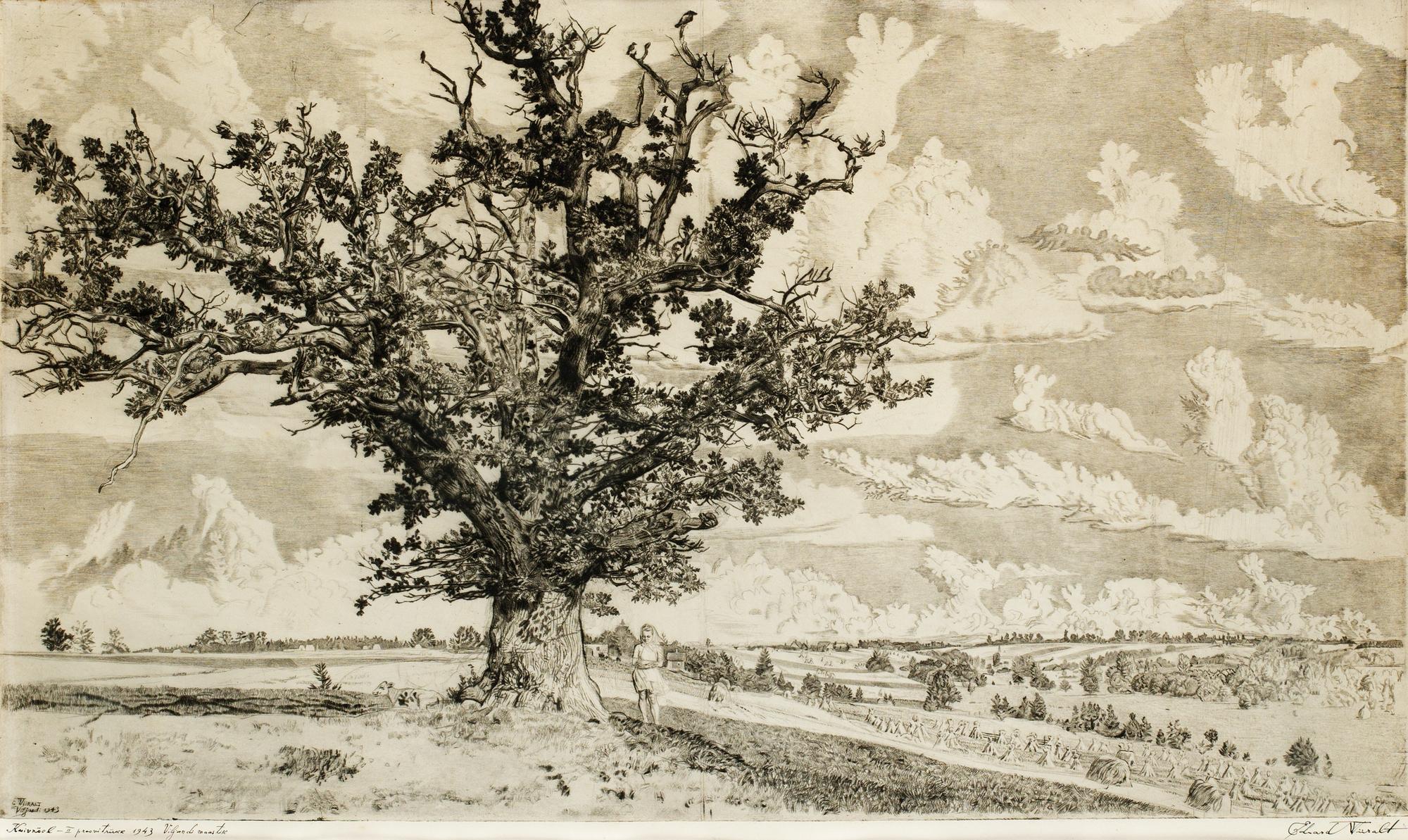 Eduard Wiiralt, "Landscape near Viljandi" (Viljande maastik).