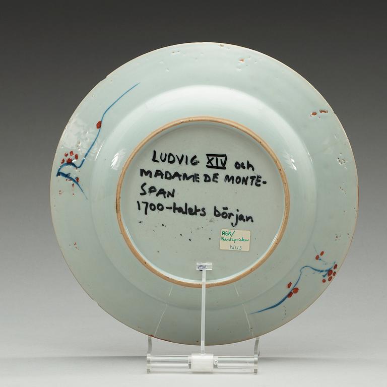 An imari 'European Subject' plate, Qing dynasty, crica 1725-30.