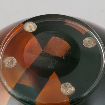 Bertil Vallien, a unique glass bowl, Kosta, Sweden.