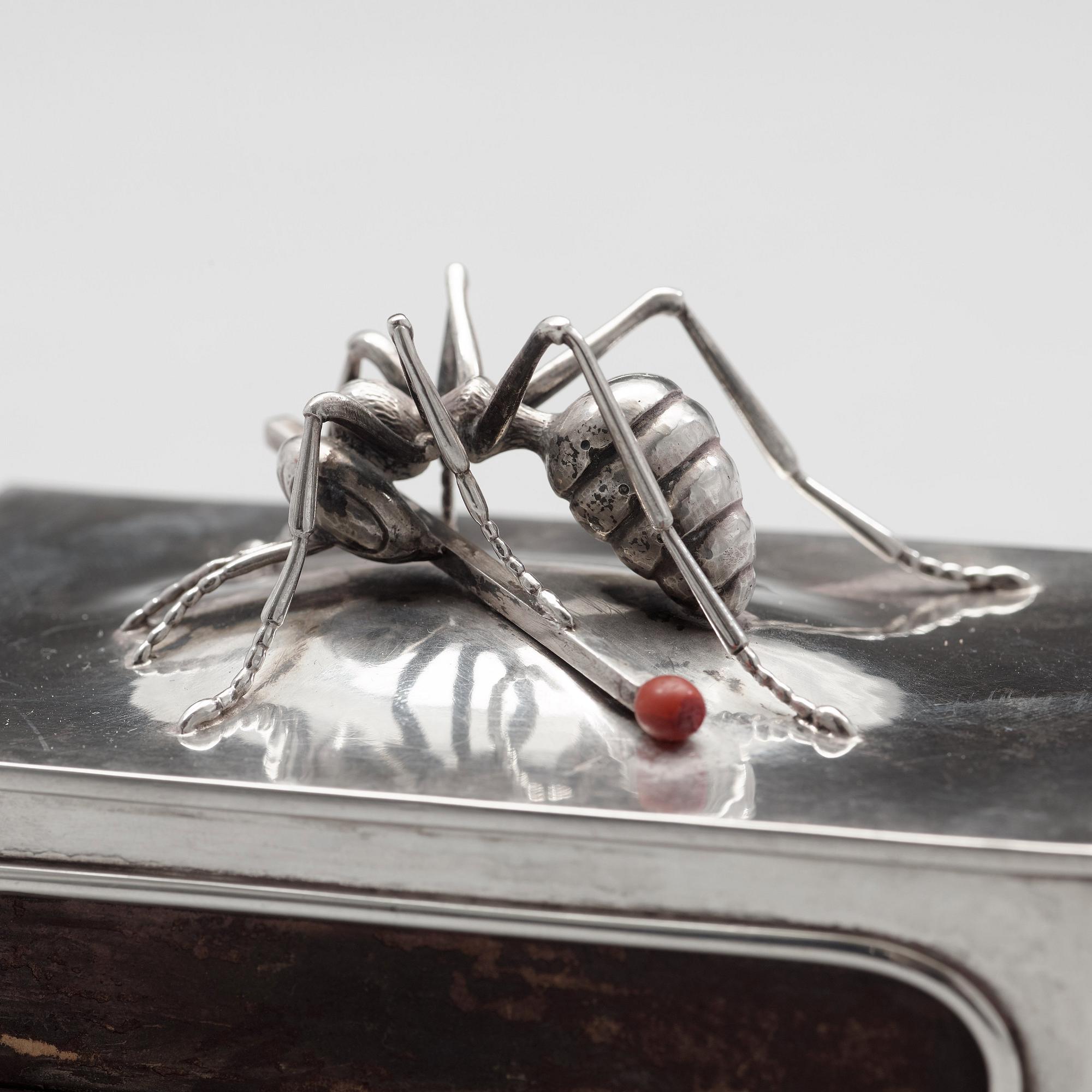 Kay Bojesen, A Kay Boyesen 830/1000 silver matchbox case, Copenhagen, Swedish import marks 1918.