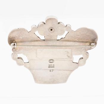 Georg Jensen, Brooch, silver with gemstones, Georg Jensen.
