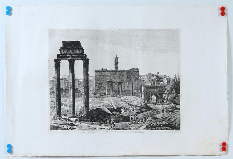 LUIGI ROSSINI, etsningar, 2 st. Dat 1821 resp 1828.