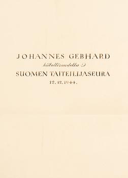 Konstnärsmapp med arbeten av olika finska konstnärer, 1944.