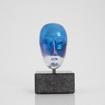 Bertil Vallien, a glass head sculpture, Kosta Boda, Sweden, signed, limited edition.