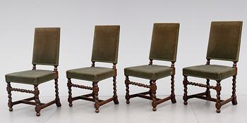 STOLAR, 4 st, barockstil, 1900-talets första hälft.