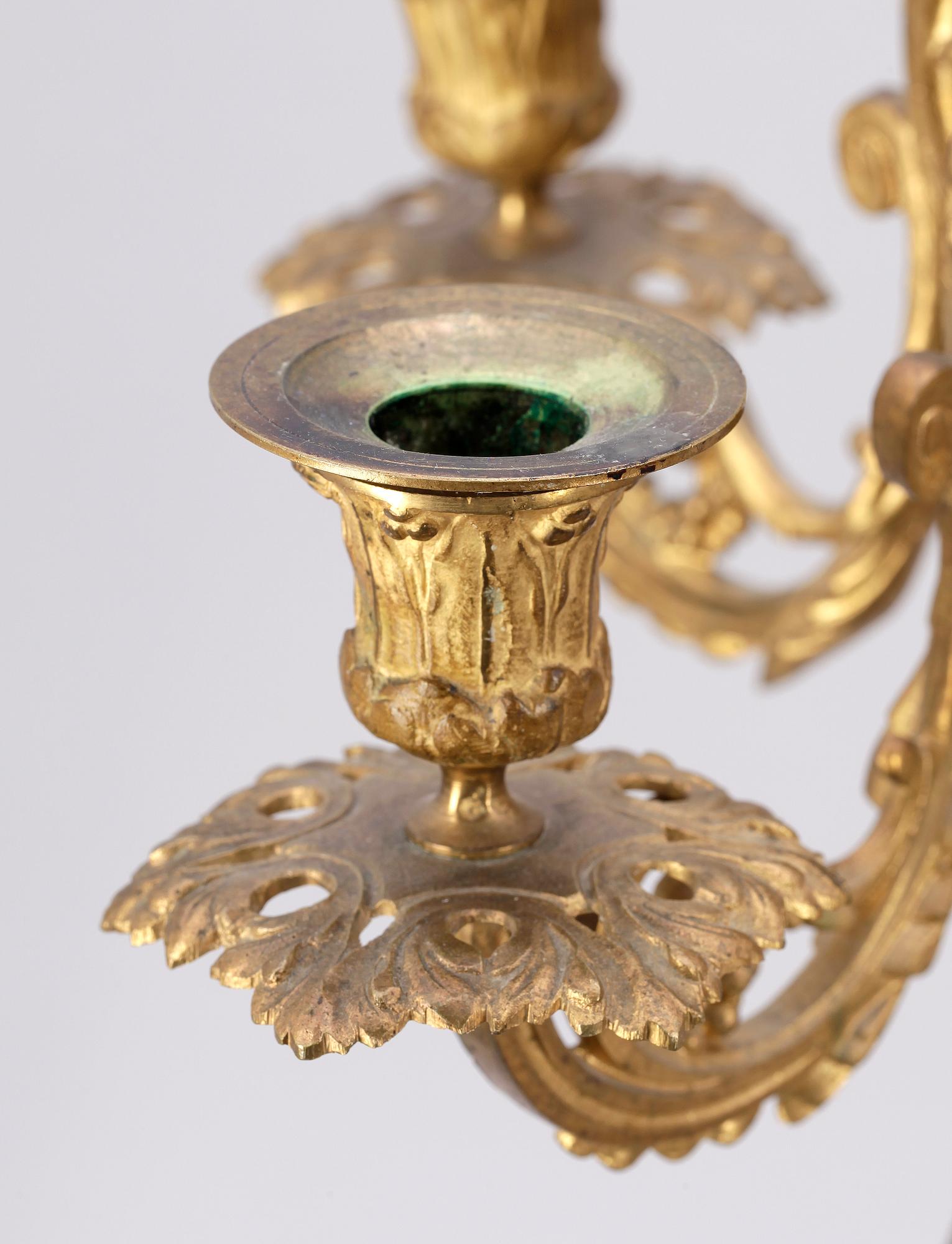 KANDELABRAR, ett par, brons, sent 1800-tal.