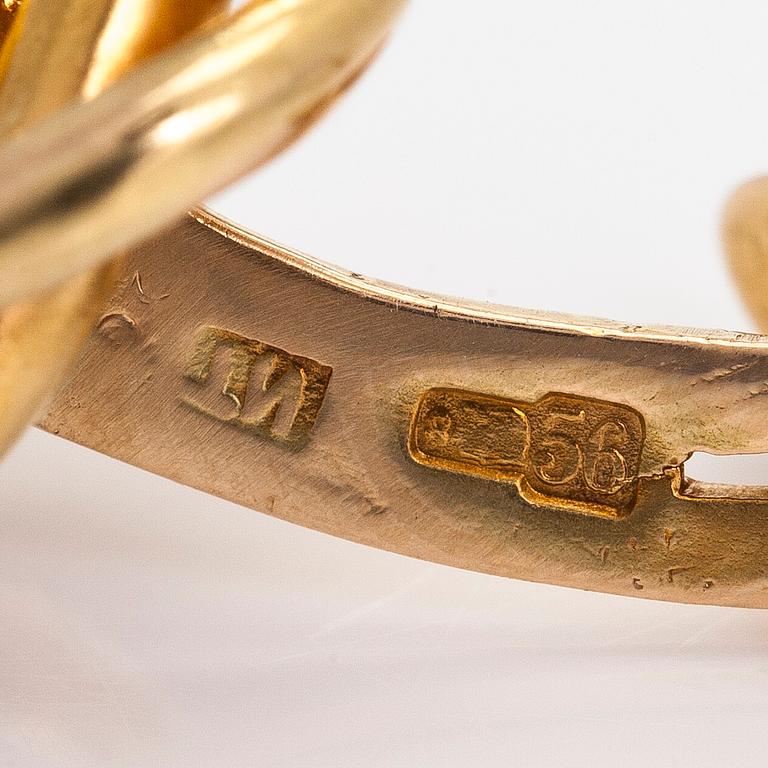 Kalvosinnapit, pyöröhiotut safiirit, 14K (56) kultaa, Pietari.