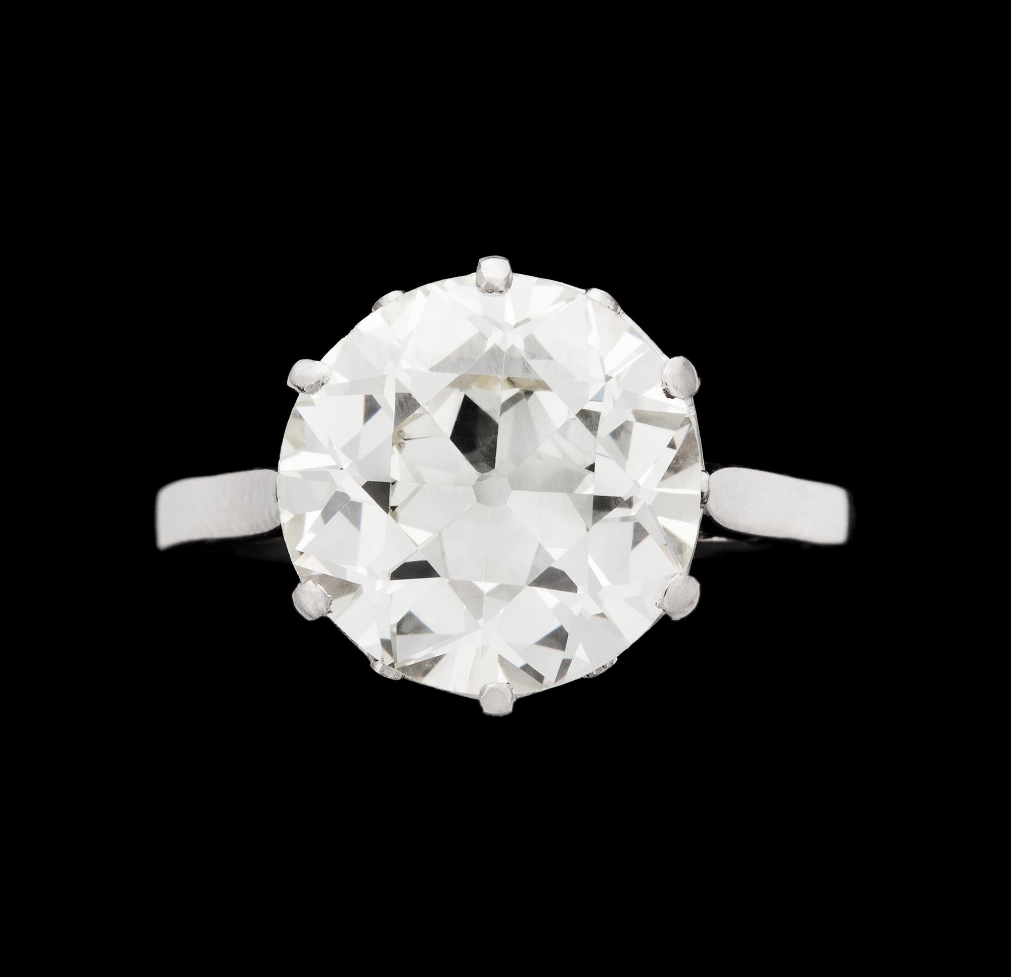 An old cut diamond ring, 4.14 cts.