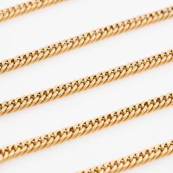 Necklace, 18K gold, chain link, Balestra, Italy.