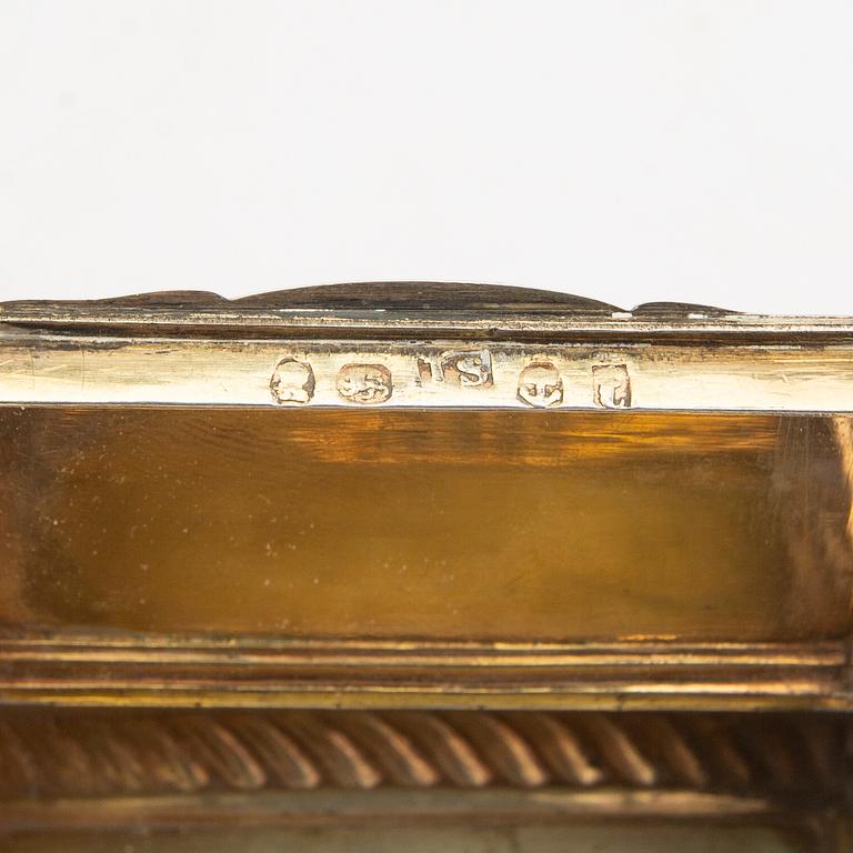 A set of four 19th century silver boxes.