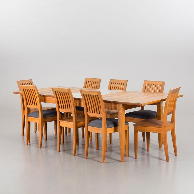 MATGRUPP, 9 delar "Franklin", Lundbergs möbler, Tibro.