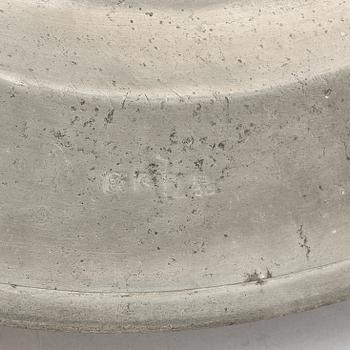 A group of six pewter dishes, different makers mark, most early 19th Century, Swedish/English.