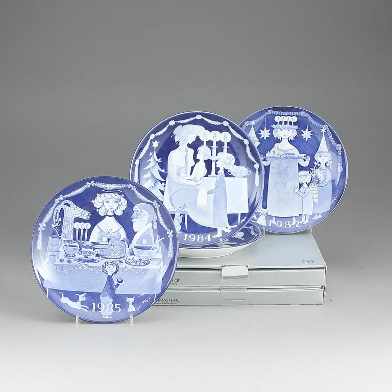 TALLRIKAR 6 st, Stig Lindberg Gustavsberg 1981,1982, 1982, 1983, 1984 och 1985.