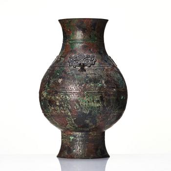 An archaistic bronze jar, Hu, Ming dynasty or older.