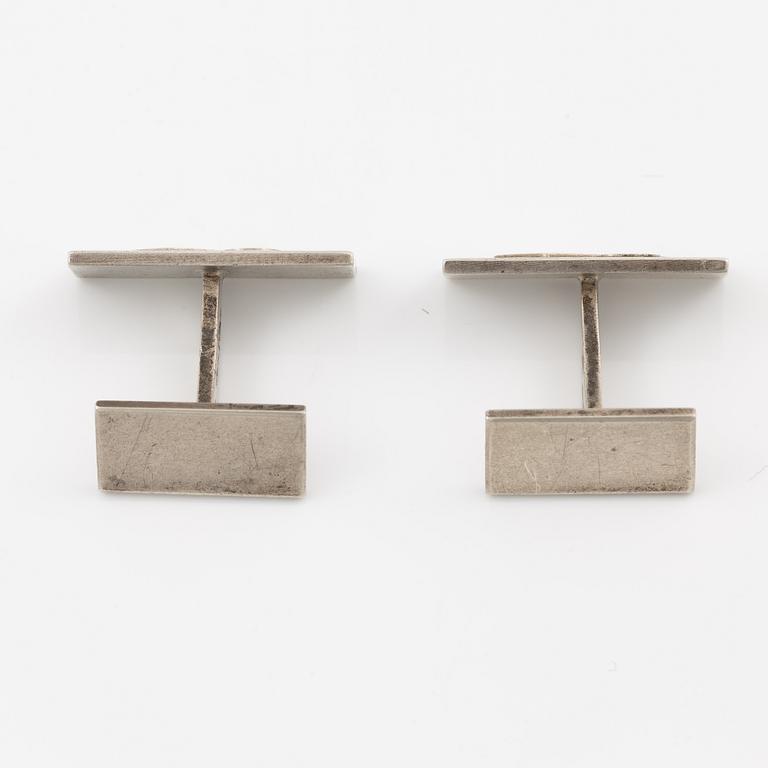 Wiwen Nilsson, cufflinks, a pair of silver, Lund 1938.