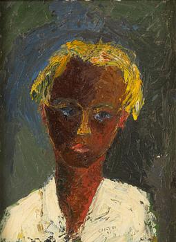 Christer Strömholm, oil on panel, signed and dated -45.