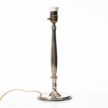 Table lamp, silver plate, CG Hallberg, 1920s-30s.