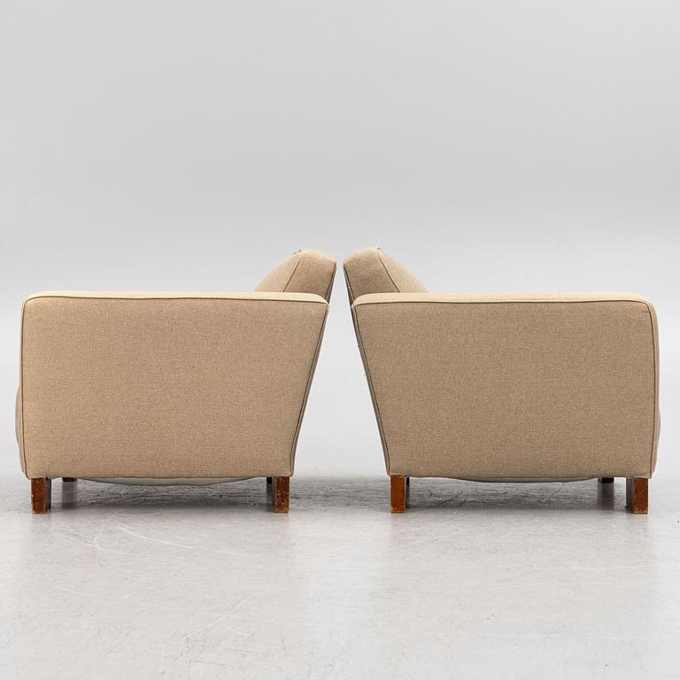 A pair of easy chairs, Swedish Modern, 1930s.