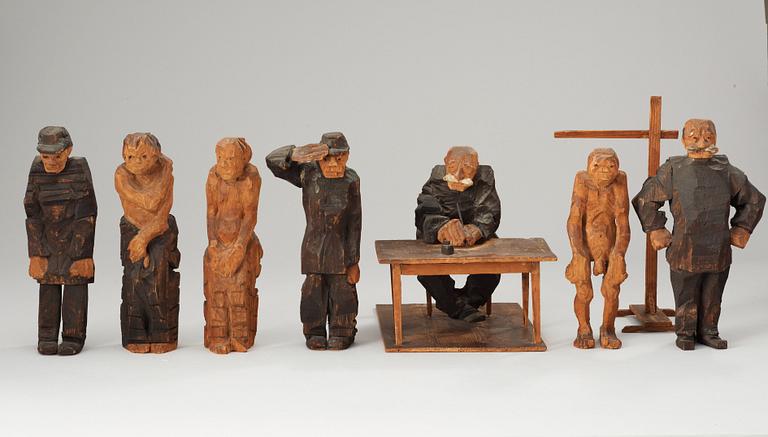 Axel Petersson Döderhultarn, "Beväringsmönstring" (The Enrollment Act), 8 pieces.