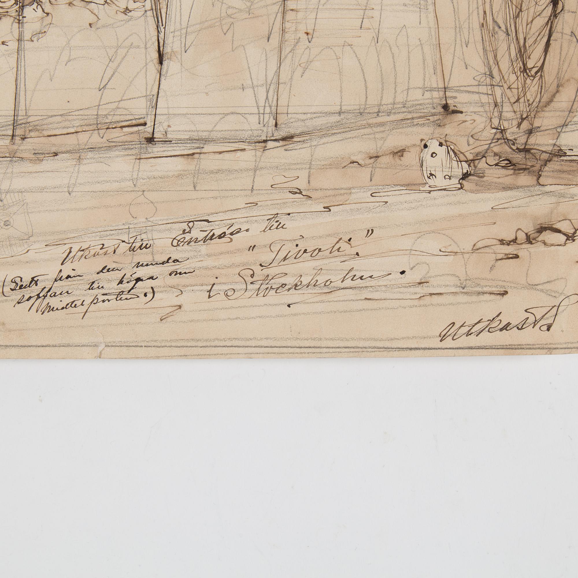 DRAWING FOR STOCKHOLMS TIVOLI ca 1897.