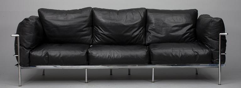 SOFFA, skinn och förkromad metall, 1980-tal.