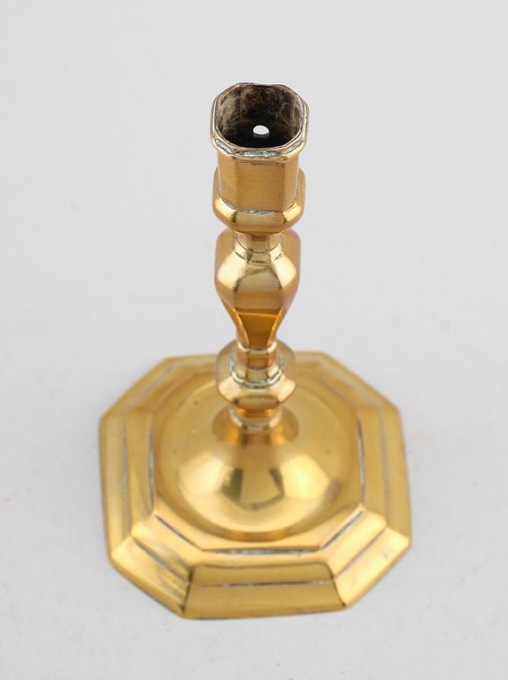 LJUSSTAKE, mässing, 1700-tal.