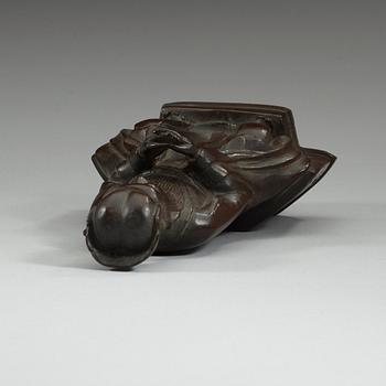 DAOISTISK GUDOM, brons. Qing dynastin, 17/1800-tal.