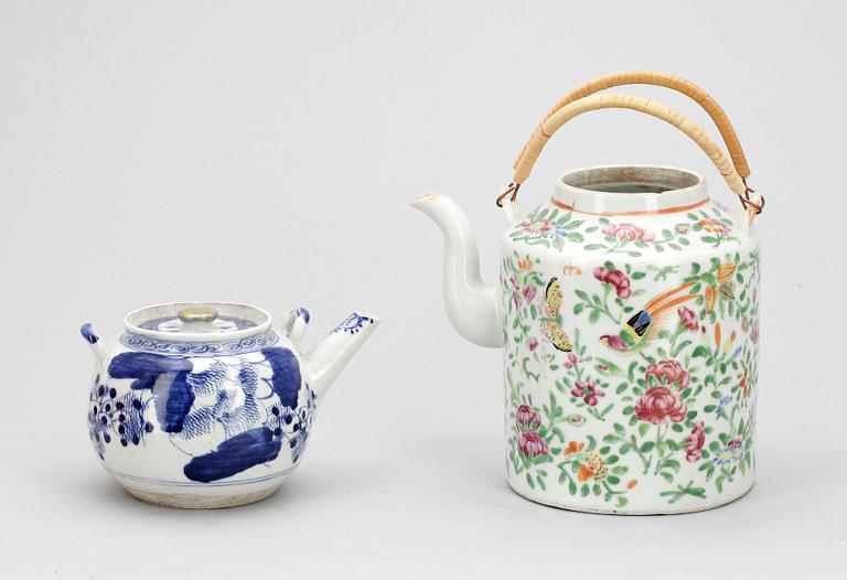 KANNOR, 2 st, porslin, Japan 1800/1900-tal, Kina, 1800-tal.