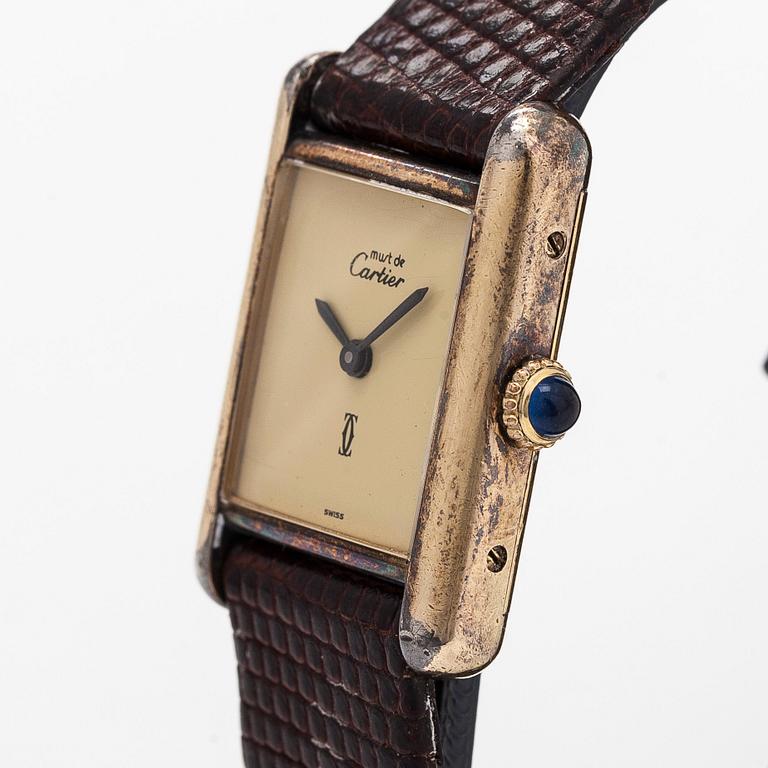 Cartier, must de Cartier, Tank, "Lemon Dial", rannekello, 20,5 x 20 (28) mm.