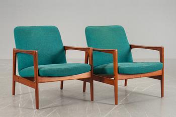 FÅTÖLJER, ett par, DUX, Bra Bohag, Ljungs Industrier, märkta, 1950-tal.