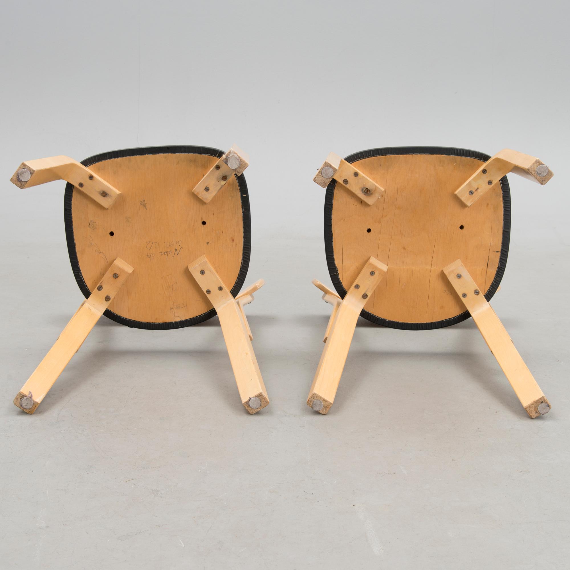 ALVAR AALTO, tuoleja, 4 kpl, malli 69, Artek 1900-luvun puoliväli.