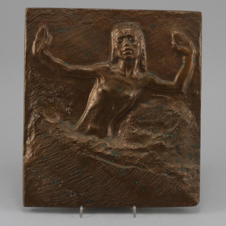 GUSTAF SANDBERG, relief, brons, signerad.