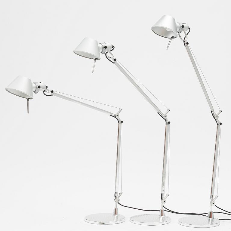 Michele De Lucchi & Giancarlo Fassina, three 'Tolomeo' table lamps, Artemide, Italy.