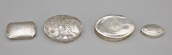 DOSOR, 4 st, silver bla Anders Fredrik Weise, Stockholm 1806, tot ca 142 g.