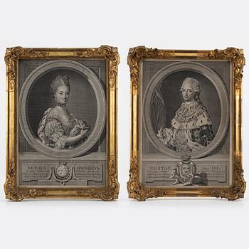 Lorens Pasch d y, after, engravings a pair, engraved by Jacob Gillberg (1724-1793) 1774.