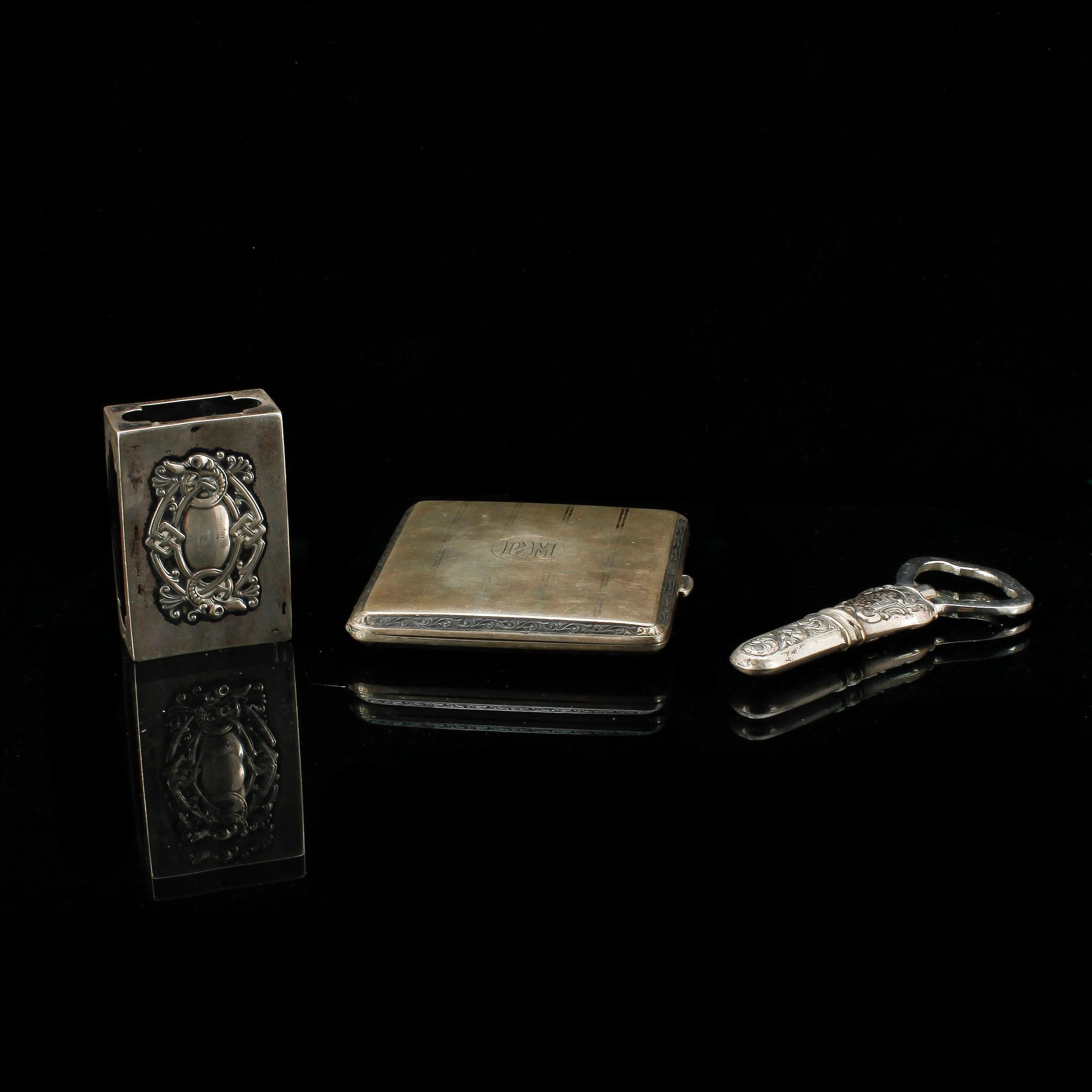 PARTI SILVER, 3 delar, utländska stämplar, 1900-talets början. Total vikt ca 135 g.